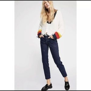 LEVI'S Wedgie Jeans Intergalactic Dark Acid Wash